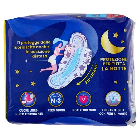 Lines Seta ultra notte con ali 10+1 pz